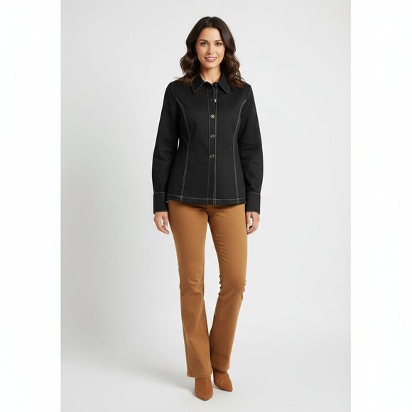 St John Black & Pink Denim Button Up Jacket M - Picture 8 of 8